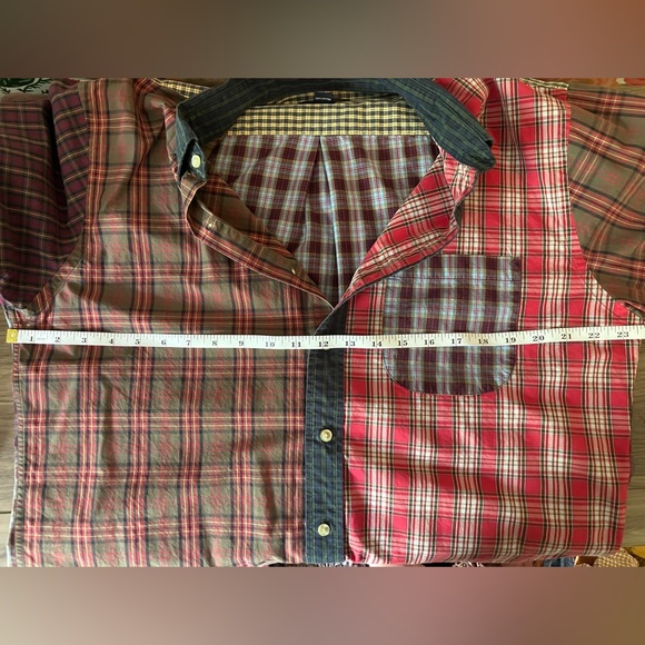 VTG '90s Lands End Multi Plaid Men's Dress Shirt - Picture 3 of 4